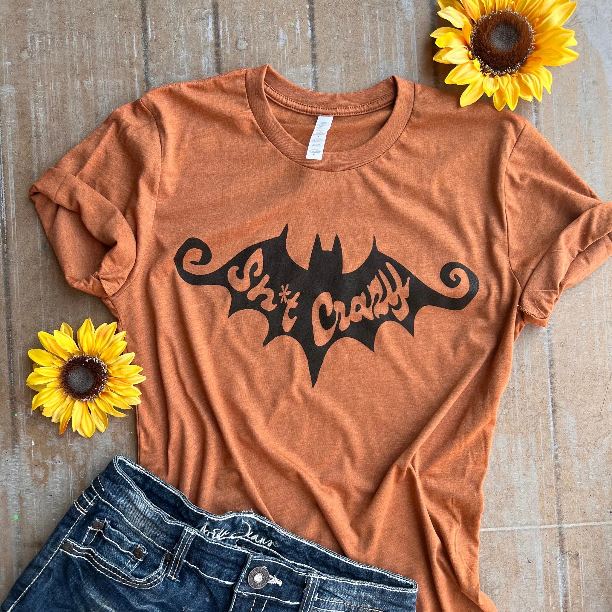 Online Exclusive | Bat Sh*t Crazy Short Sleeve Graphic Tee in Harvest Orange