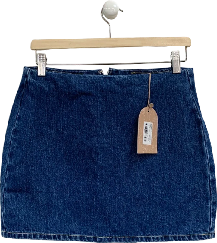 Meshki Dark Blue Ellie Denim Mini Skirt UK M