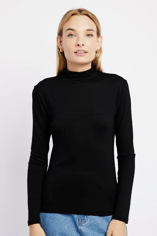 Basic Longsleeve Polo in Black