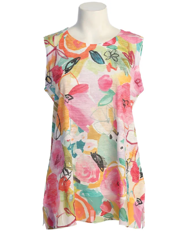 Jess & Jane "Sangria" Burnout Sleeveless Top - AJ5-1893