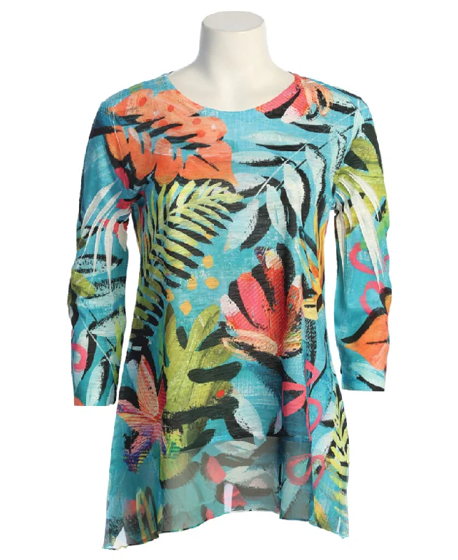 Jess & Jane "Paradise" Animal Print Chiffon Hem Tunic Top - 63-1842