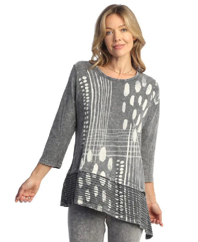 Jess & Jane "Mix Match" Abstract Print Mineral Washed Tunic - M54-1875