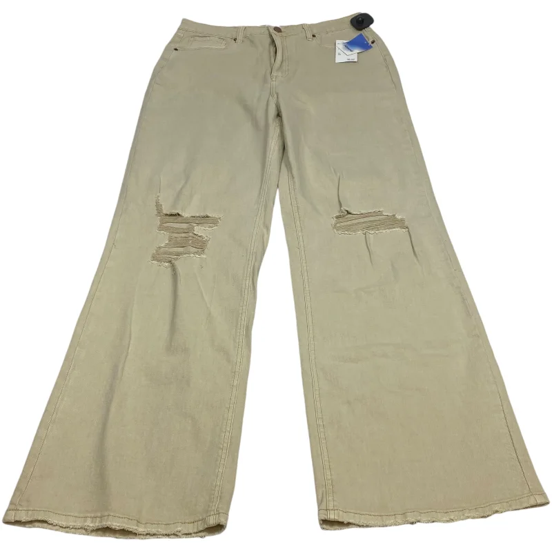 Jeans Flared By Abound In Cream Denim, Size: M