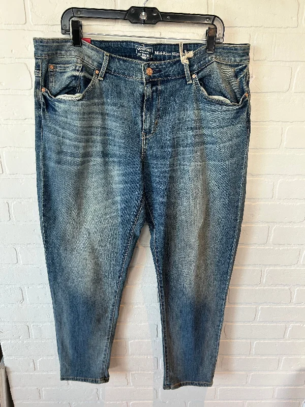 Jeans Straight By Levis Signature In Blue Denim, Size: 18