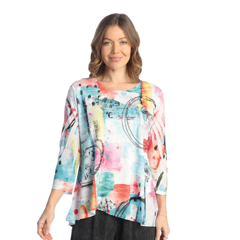 Jess & Jane "Miami" Burnout Tunic with Mesh Contrast - 49-1838