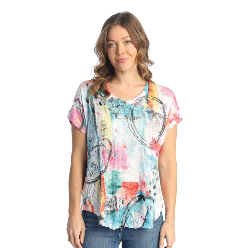 Jess & Jane "Miami" Rayon Burnout Crushed Dolman Sleeve Top - RC7-1838