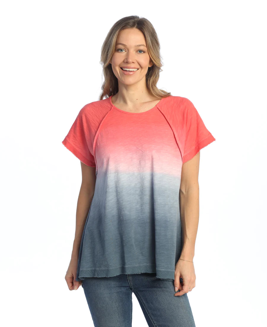 Jess & Jane "Misty" Mineral Washed Raglan Short-Sleeve Top - M115-2020 - Sizes S & L