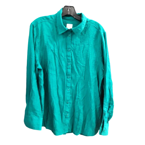 Top Long Sleeve By A New Day In Green, Size: L