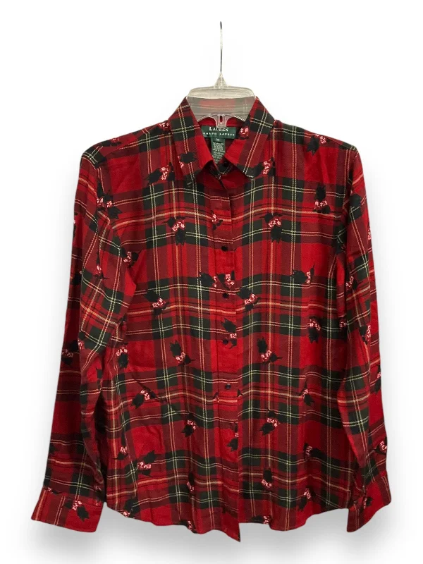 Top Long Sleeve By Lauren By Ralph Lauren In Red, Size: M