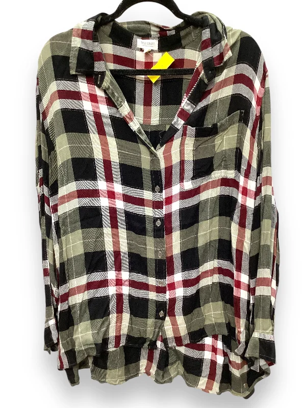 Top Long Sleeve By True Craft In Plaid Pattern, Size: 3x