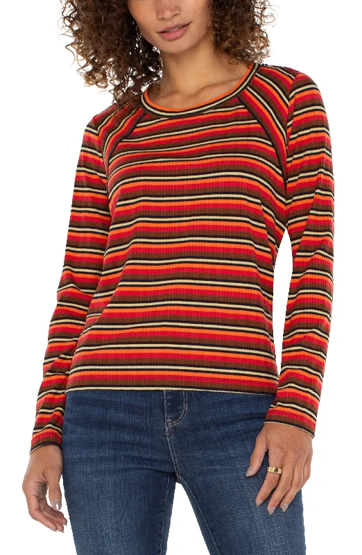 CREW NECK LONG SLEEVE KNIT TOP