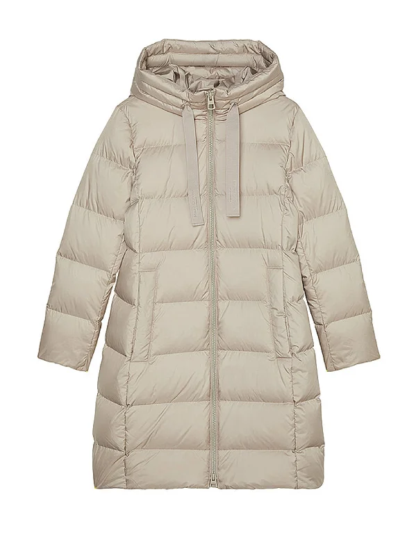 Women's Plain Puffer Coat,Beige