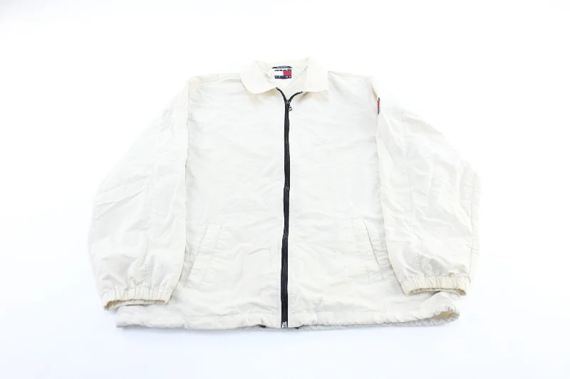 90's Tommy Jeans Logo Patch White Zip Up Jacket