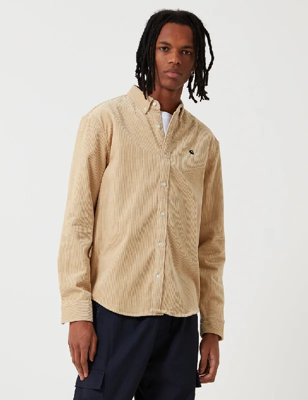 Carhartt-WIP Madison Cord Shirt - Ceramics Brown/Black