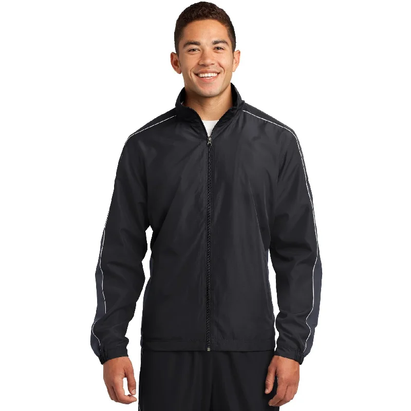 CLOSEOUT - Sport-Tek Piped Colorblock Wind Jacket