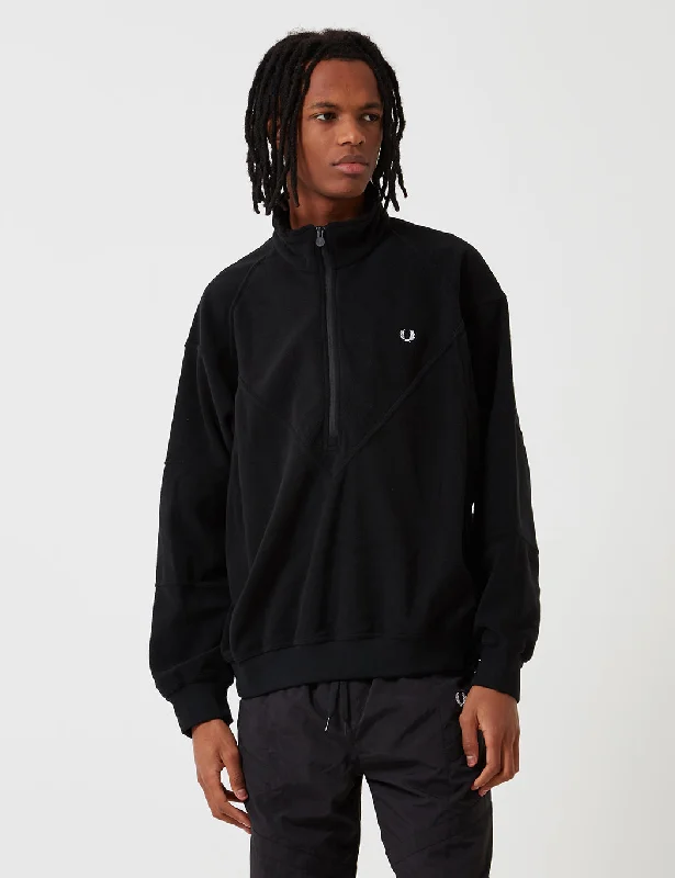 Fred Perry Monochrome Half Zip Fleece - Black