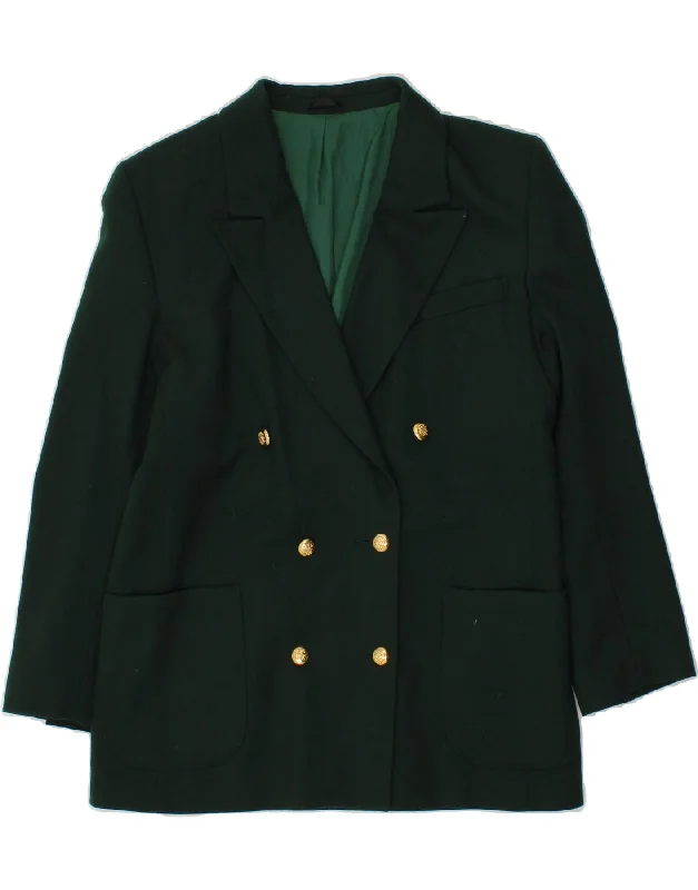 ST. BERNARD Womens Double Breasted Blazer Jacket UK 14 Large Green Wool