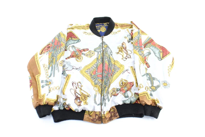 Vintage Baroque Style Reversible Zip Up Jacket