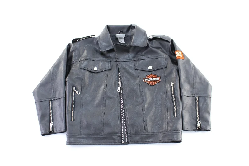 Youth Harley Davidson Motorcycles Leather Zip Up Jacket