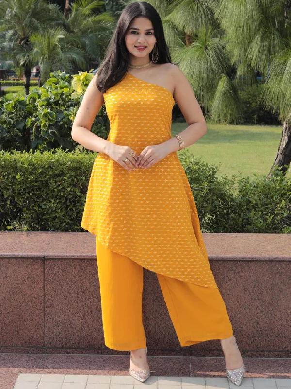 Mustard Embellished Georgette Co-Ords