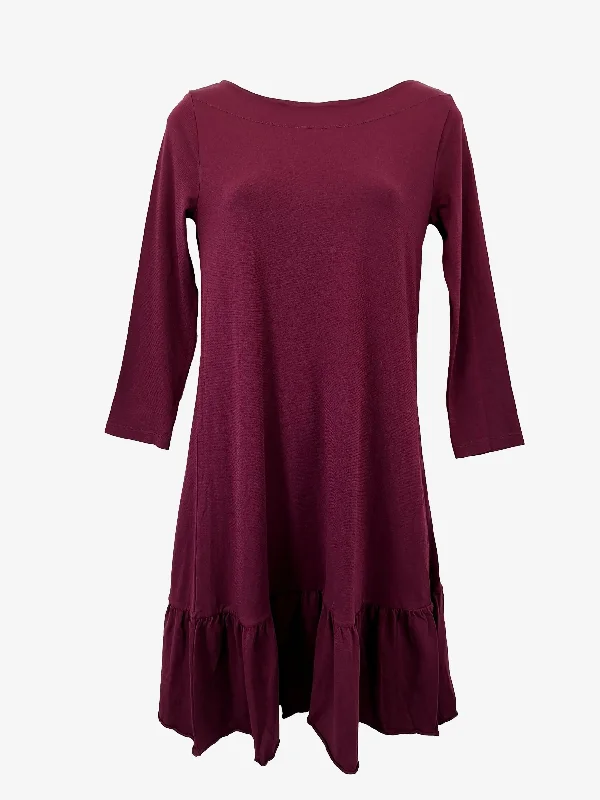 Metalicus  Aubergine Stretch Boat Neck Mini Dress Size S