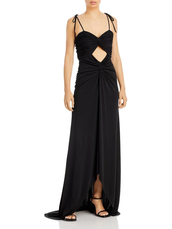 Harlin Womens Cut-Out Hi-Low Evening Dress