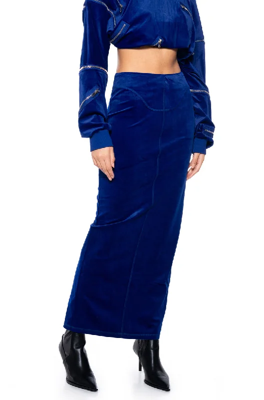 DO NO WRONG VELVET MAXI SKIRT