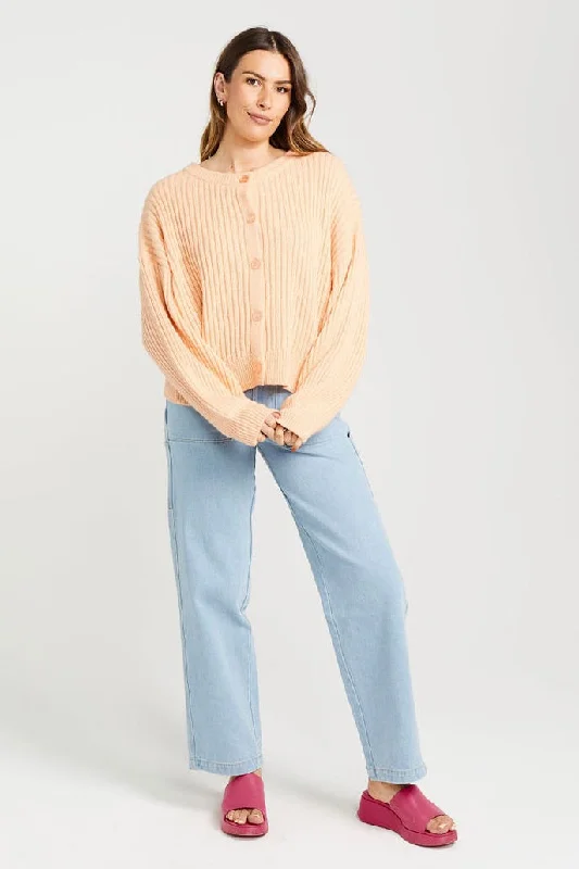 Flo Peach Wool Blend Cardigan